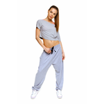 Брюки "бананы" серые без принта