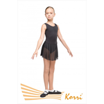 Купальник гимнастический черный "Репетиция" с юбкой (хлопок) Г 11-301