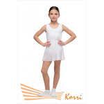 Купальник гимнастический белый "Репетиция" с юбкой (хлопок) Г 11-301
