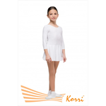 Купальник гимнастический белый "Пируэт" с юбкой (полиамид) Г 20-011