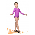 Купальник гимнастический сиреневый "Классика" рукав 3/4 (полиамид) Г 21-011