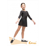 Купальник гимнастический черный "Пируэт" юбка-сетка (хлопок) Г 33-301