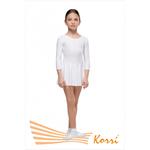 Купальник гимнастический белый "Пируэт" юбка-сетка (хлопок) Г 33-301