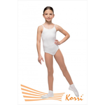 Купальник гимнастический белый "Адажио" на тонких лямках (хлопок) Г 43-301