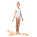 Купальник гимнастический белый "Мастер-класс" рукав-футболка (хлопок) Г 83-301