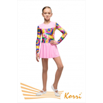 Купальник гимнастический с принтом №2 "Браво" комбинированный  (полиамид) Г 27-014