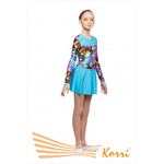 Купальник гимнастический с принтом №3 "Браво" комбинированный (полиамид) Г 27-014