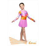 Купальник гимнастический с принтом №1 "Браво" комбинированный (полиамид) Г 27-014