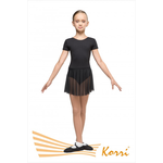 Купальник гимнастический черный "Мастер-класс" с юбкой (хлопок) Г 88-301