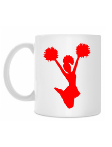 Кружка белая "черлидер в прыжке"