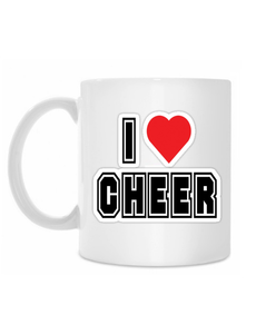 Кружка белая "i love cheer"