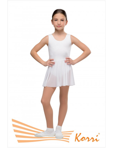 Купальник гимнастический белый "Репетиция" с юбкой (хлопок) Г 11-301