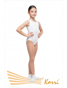 Купальник гимнастический белый "Репетиция" (хлопок) Г 13-301