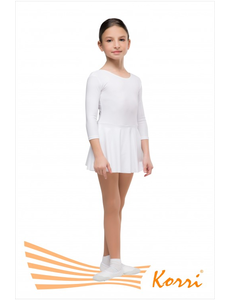 Купальник гимнастический белый "Пируэт" с юбкой (полиамид) Г 20-011