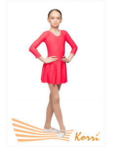 Купальник гимнастический  красный "Пируэт" с юбкой (полиамид) Г 20-011