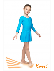 Купальник гимнастический голубой "Пируэт" с юбкой  (полиамид) Г 20-011