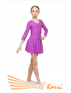 Купальник гимнастический сиреневый "Пируэт" с юбкой (полиамид) Г 20-011