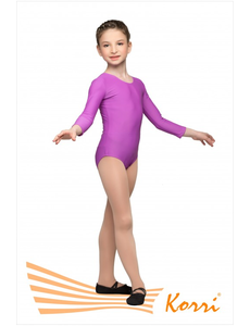 Купальник гимнастический сиреневый "Классика" рукав 3/4 (полиамид) Г 21-011