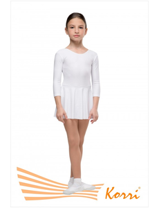 Купальник гимнастический белый "Пируэт" юбка-сетка (хлопок) Г 33-301