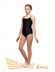 Купальник гимнастический черный "Адажио" на тонких лямках (полиамид) Г 41-011