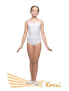 Купальник гимнастический белый "Адажио" на тонких лямках (полиамид) Г 41-011