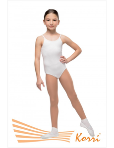 Купальник гимнастический белый "Адажио" на тонких лямках (хлопок) Г 43-301