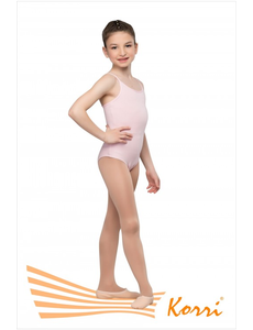 Купальник гимнастический розовый "Адажио" на тонких лямках (хлопок) Г 43-301