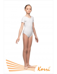 Купальник гимнастический белый "Мастер-класс" рукав-футболка (хлопок) Г 83-301