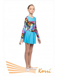 Купальник гимнастический с принтом №3 "Браво" комбинированный (полиамид) Г 27-014