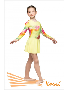 Купальник гимнастический с принтом №4 "Браво" комбинированный (полиамид) Г 27-014