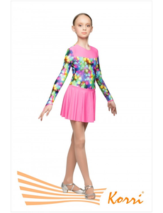 Купальник гимнастический с принтом №5 "Браво" комбинированный (полиамид) Г 27-014