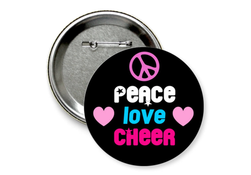 Значок "peace love cheer"
