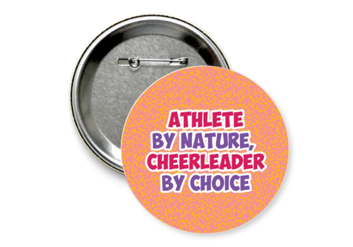 Значок "athlete by nature cheerleader by choice"