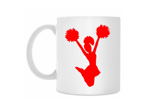 Кружка белая "черлидер в прыжке"