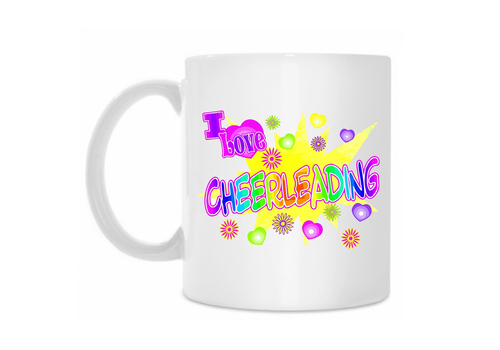Кружка белая "i love cheerleader"